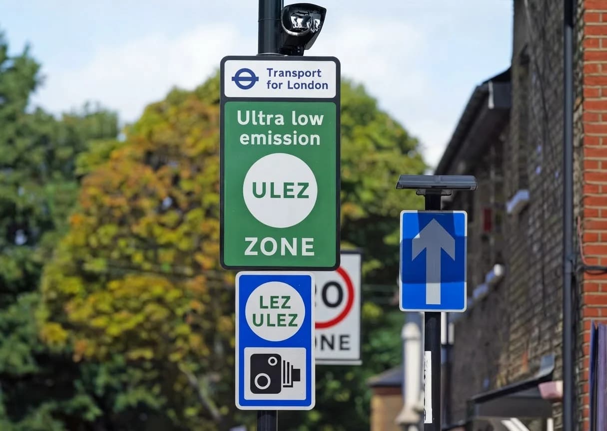 Transport for London Ultra Low Emission Zone sign on a residential street