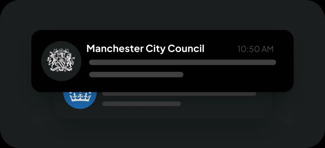 Push notification from Manchester City Council